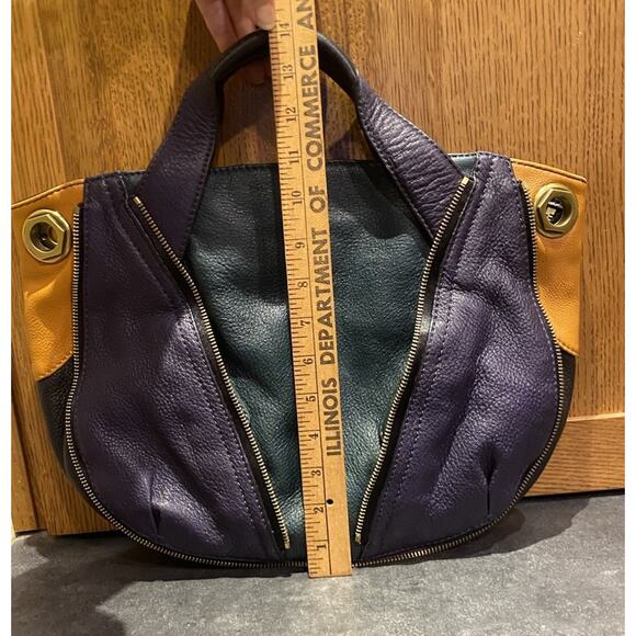 orYANY Victoria Leather Purse Tote Satchel Hobo Slouchy Bag Color Block EUC Boho - Picture 8 of 9
